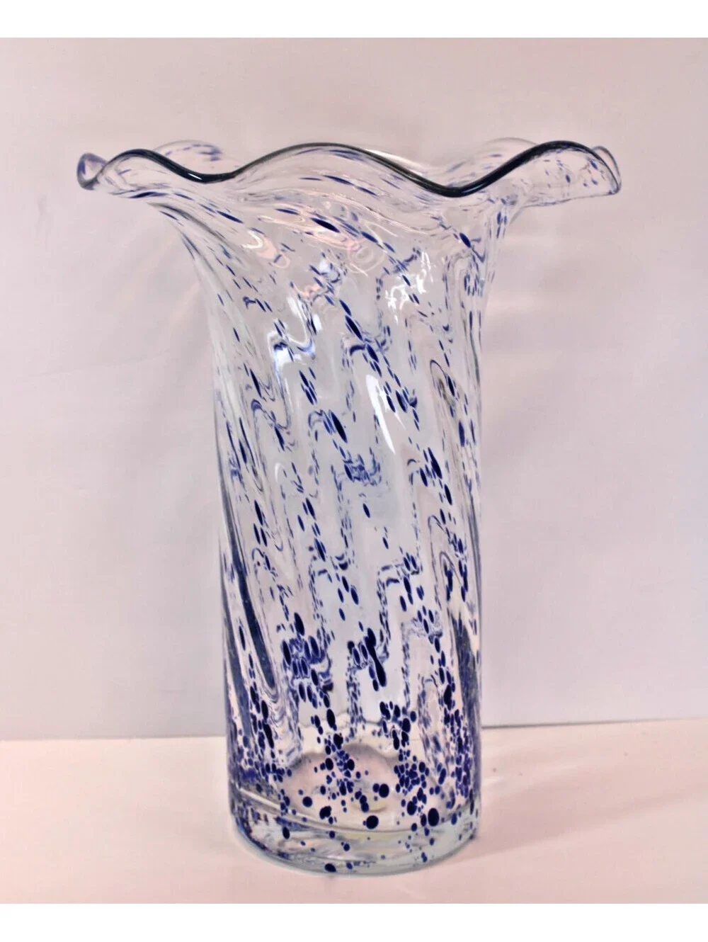 MCM Snowflake Twisted Vase Dalian Glass China 11x8